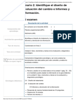 Examen - (AAB01) Cuestionario 2 - Identifique El Diseño de Tratamiento, La Evaluación Del Cambio e Informes y Devolución de Información