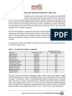 Kenya Consumer Price Indices and Inflation Rates April 2024