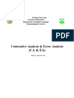 A Course Handout of Contrastive Analysis