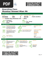 Boarding Pass: Mumtaz Ahmed Mian MR