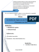 Mémoire Gestion Des Risques Au Sein D'une Compagnie D'assurance Axa