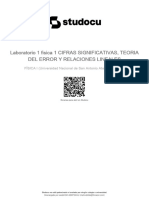 Laboratorio 1 Fisica 1 Cifras Significativas Teoria Del Error y Relaciones Lineales