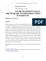 Sustainable Development Goals: Are We Ready To Implement Them in Pakistan?