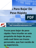 Trucos para Bajar de Peso Rápido