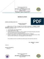 Designation School Memorandum