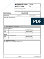 Form 23, Incident Investigation