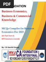 Business Economics MCQs Compiler For CA Foundation Dec 23 by CA