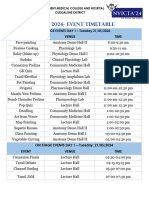 Mythics Event Timetable