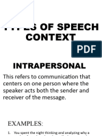 Types of Speech Context