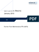 Mark Scheme (Results) January 2010: Further Pure Mathematics FP3 (6676)