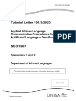 Tutorial Letter 101/3/2023: Applied African Language Communicative Competence For Second Additional Language - Sesotho