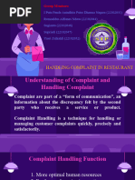 Handling Complaint in Restaurant