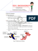 Chapter 1 Biodiversity: Learning Outcomes