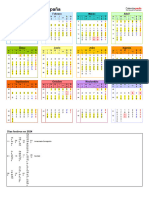 Calendario 2024 Horizontal Ano en Un Vistazo en Color