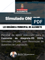 SIMULADO 30Q Lei Orgânica Alegrete - Sem Gabarito