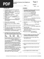 Focus3 2E Cumulative Test 1 Units1-2 GroupB