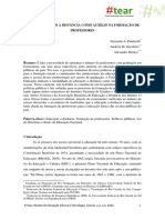 A Educação A Distância Como Auxílio Na Formação de Professores