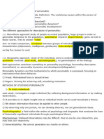 Personality Theories - Midterm