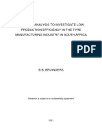 A Causal Analysis To Investigate Low Production Efficiency in The Tyre Manufacturing Industry in South Africa