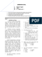 Mata Pelajaran: Bahasa Inggris Sat. Pendidikan: SMA Kelas / Program: X (SEPULUH)