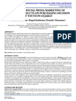 (61-66) Impact of Social Media Marketing of Cosmetic Products On Purchasing Decision of Youth in Gujarat