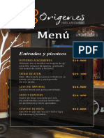 Hotel Origenes Vallenar Menu