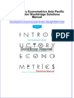 Full Introductory Econometrics Asia Pacific 1St Edition Wooldridge Solutions Manual Online PDF All Chapter