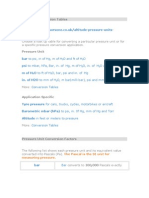 Pressure Conversion Tables