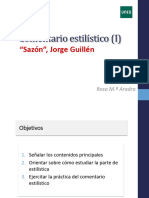 Comentario Estilístico Sazón (Jorge Guillén)