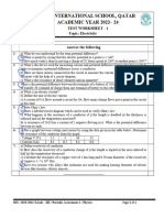 Electricity Practice Questions Class 10