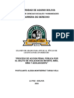 Proceso de Accion Penal Pública Por El Delito de Violacion de Infante, Niño, Niña y Adolescente