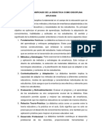 Sentido y Significado de La Didáctica Como Disciplina Aplicada