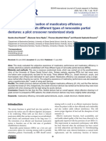 A Comparative Evaluation of Masticatory Ef Ciency and Satisfaction With Different Types of Removable Partial Dentures: A Pilot Crossover Randomized Study