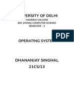 Operating System Assignment - DHANANJAY SINGHAL