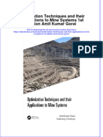 Full Ebook of Optimization Techniques and Their Applications To Mine Systems 1St Edition Amit Kumar Gorai Online PDF All Chapter