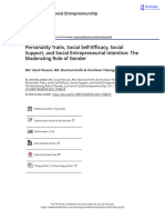 Personality Traits Social Self-Efficacy Social Support and Social Entrepreneurial Intention The Moderating Role of Gender