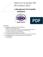 Présentation Sur La Norme ISO 9001 - 2015