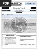 Milestone Test - 00 - Test Paper