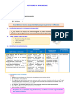 D3 A2 SESION COM. Escribimos Textos Argumentativos para Generar Reflexión