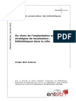 Du Choix de L Implantation Aux Strategies de Localisation Bibliotheques Dans La Ville