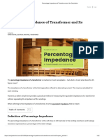 Percentage Impedance of Transformer and Its Calculation