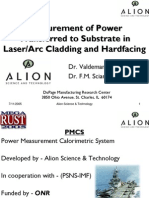 Measurement of Power Transferred To Substrate in Laser/Arc Cladding and Hardfacing