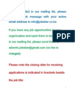 Job Opportunities Kenya September 26 - October 1