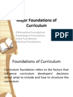 Major Foundations of Curriculum