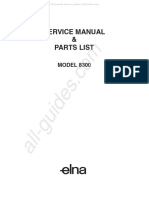 Elna 8300 Sewing Machine Service Manual