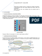 Corrigé Du Ds de SVT - Janvier 2010 Sujet 1: Structure de L'Arnm