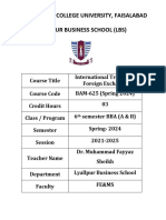 BAM-625 International Trade and Foreign Exchange BBA