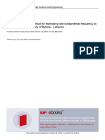 Single Microtremor Method For Estimating Site Fund