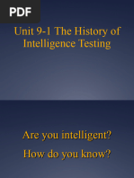 Unit 9-1 - The History of Intelligence Testing 2