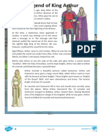 Homework The Legend of King Arthur Reading Comprehension Activity - Ver - 3